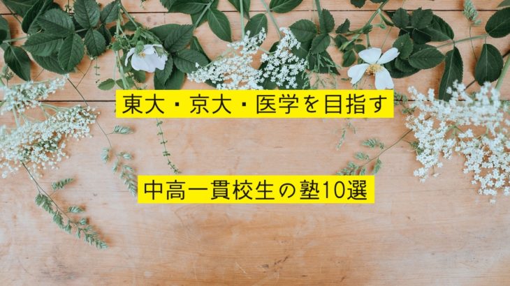 東大・京大・医学部を目指す中高一貫校生の塾10選を紹介！